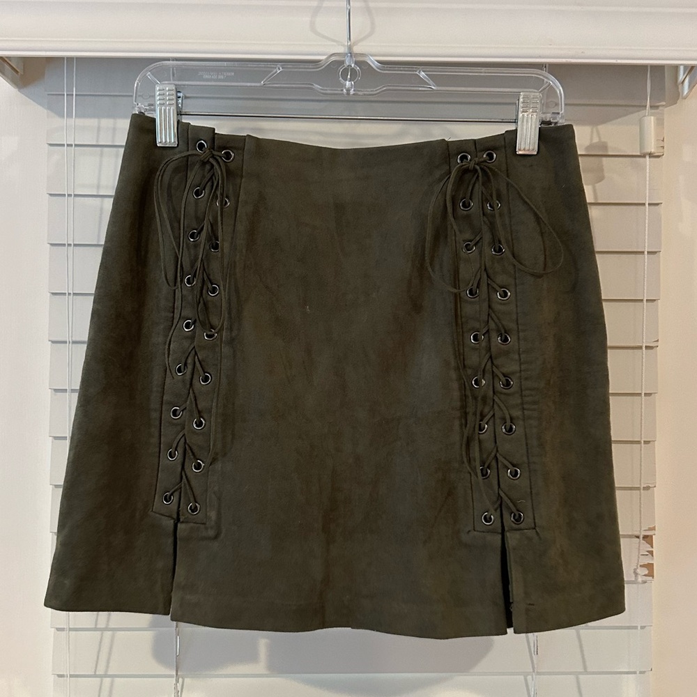Suede mini skirt